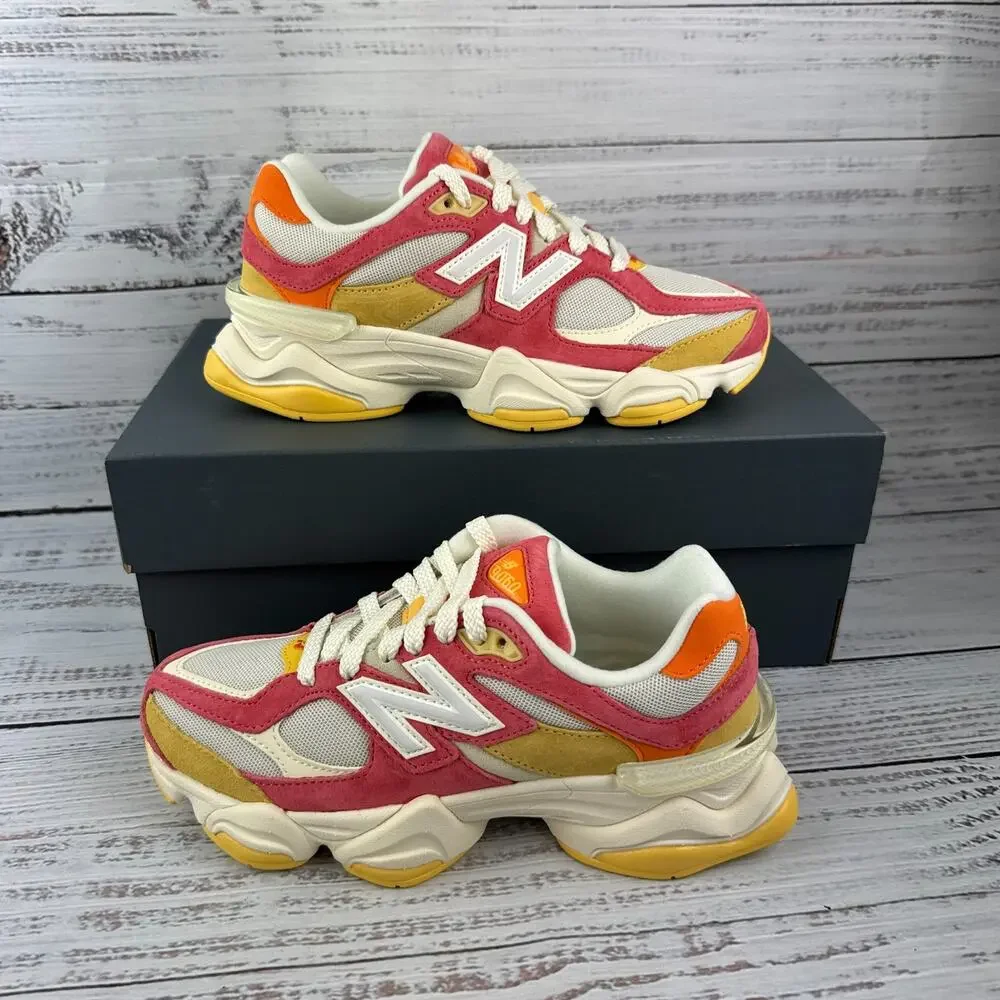 New Balance 9060 Unisex M 4.5 W 6 D Sneakers Orange Red Cream